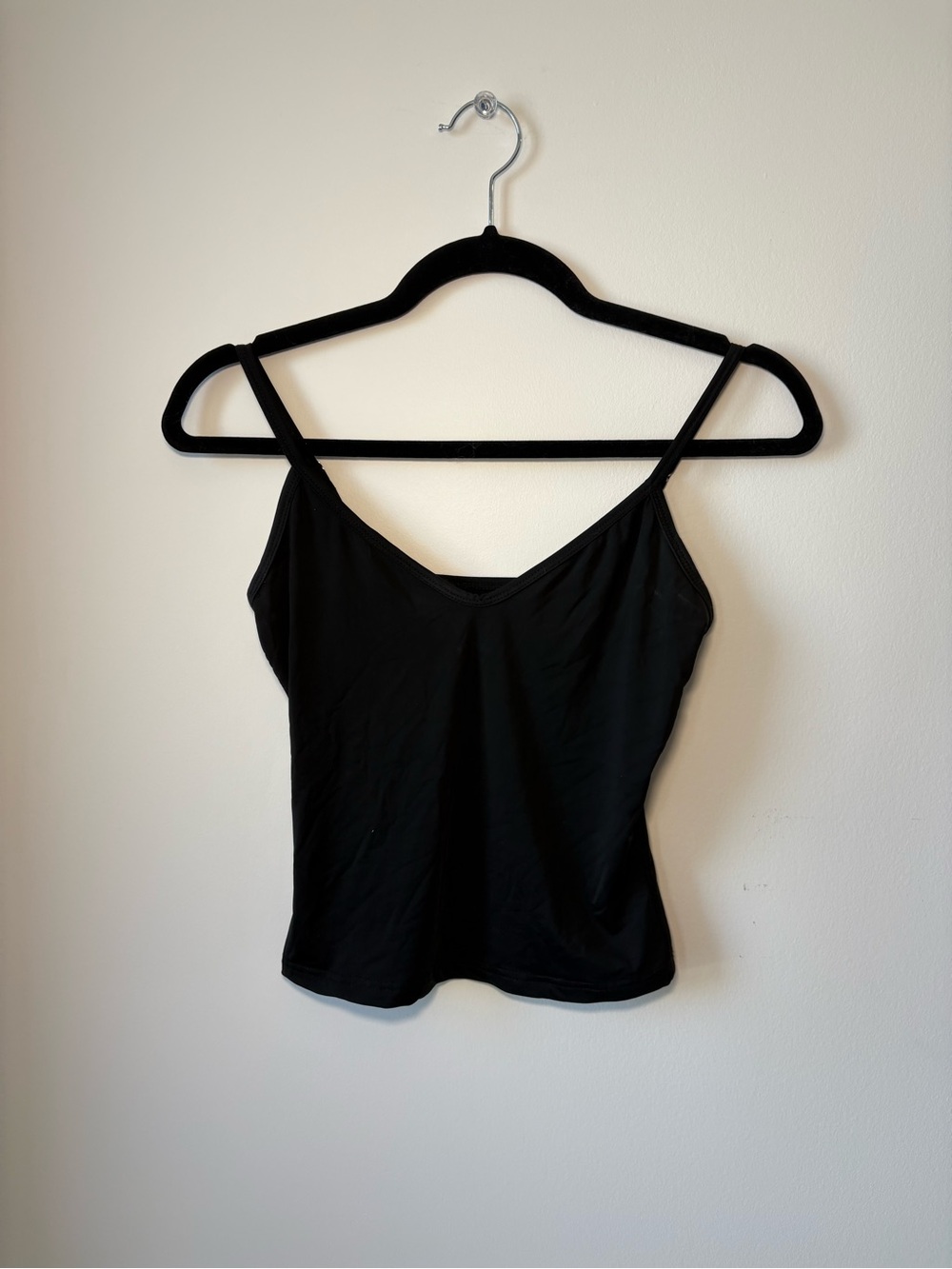 Black Women's V-Neck Spaghetti Strap Tank Top